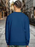 Men’s Cotton Blend Graphic Sweatshirt | Trendy Printed Round Neck Pullover (Black, White, Navy) - White Black Navy