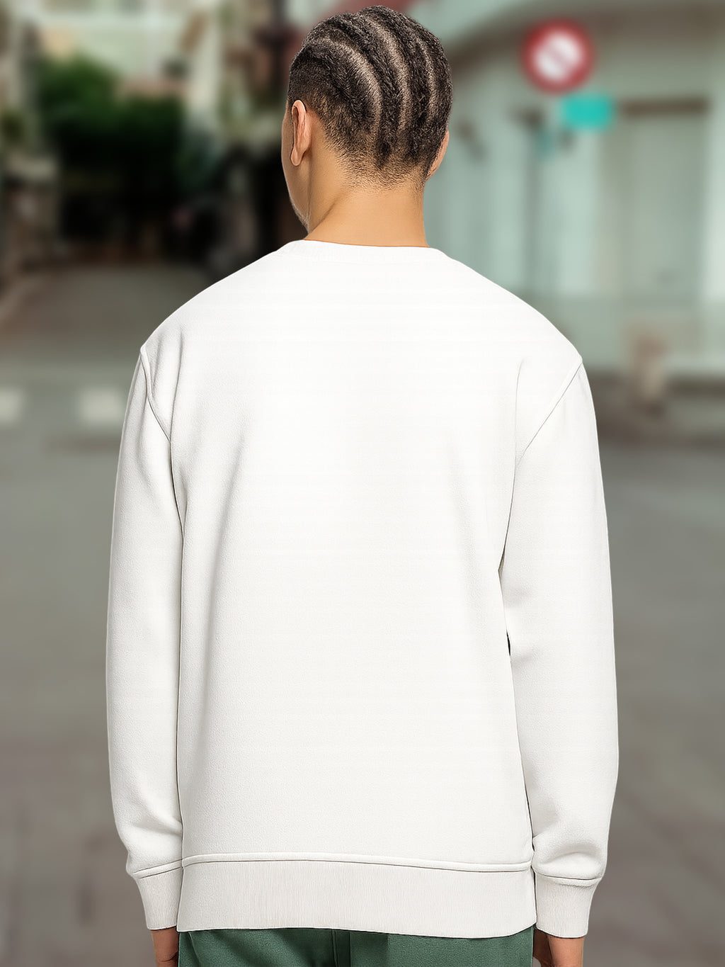 Men’s Cotton Blend Printed Sweatshirt | Adventure & Outdoor Graphic Round Neck Pullover (Black, White, Navy) - White Black Navy