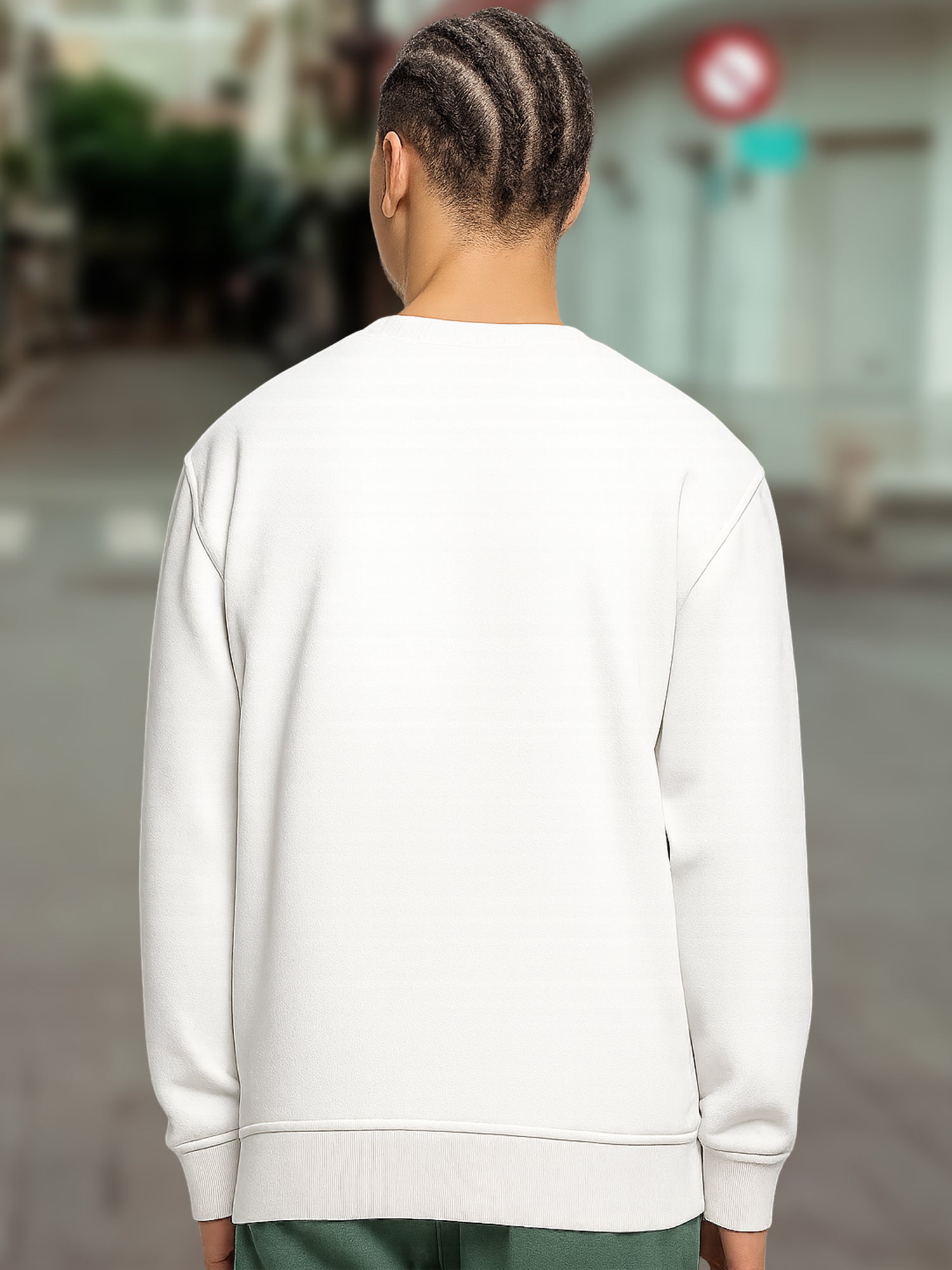 Men’s Cotton Blend Printed Sweatshirt | Adventure & Outdoor Graphic Round Neck Pullover (Black, White, Navy) - White Black Navy